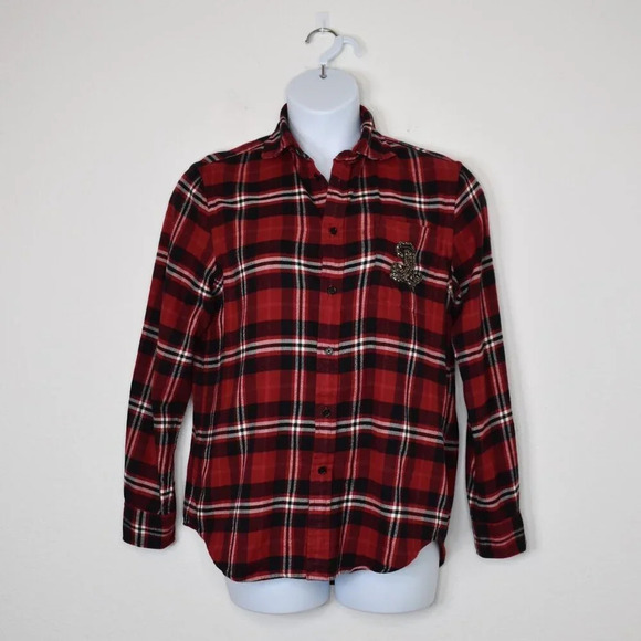 Polo Ralph Lauren Flannel Plaid Button Down Shirt Sz L Monogram Preppy Western - Picture 1 of 16